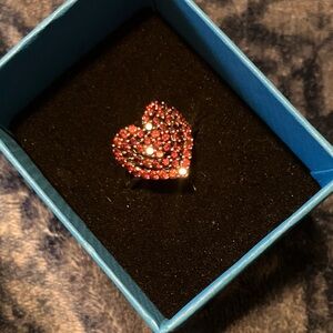 Heart-Shaped Red Garnet Ring